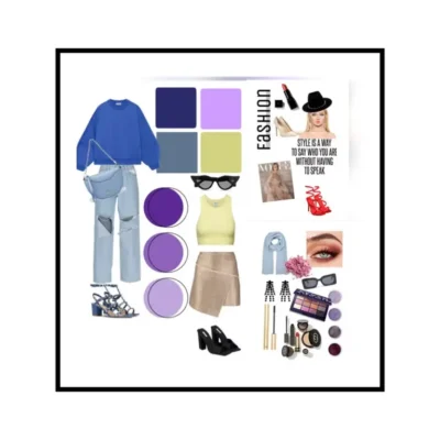 Kolaż przykładowych stylizacji dla kobiety